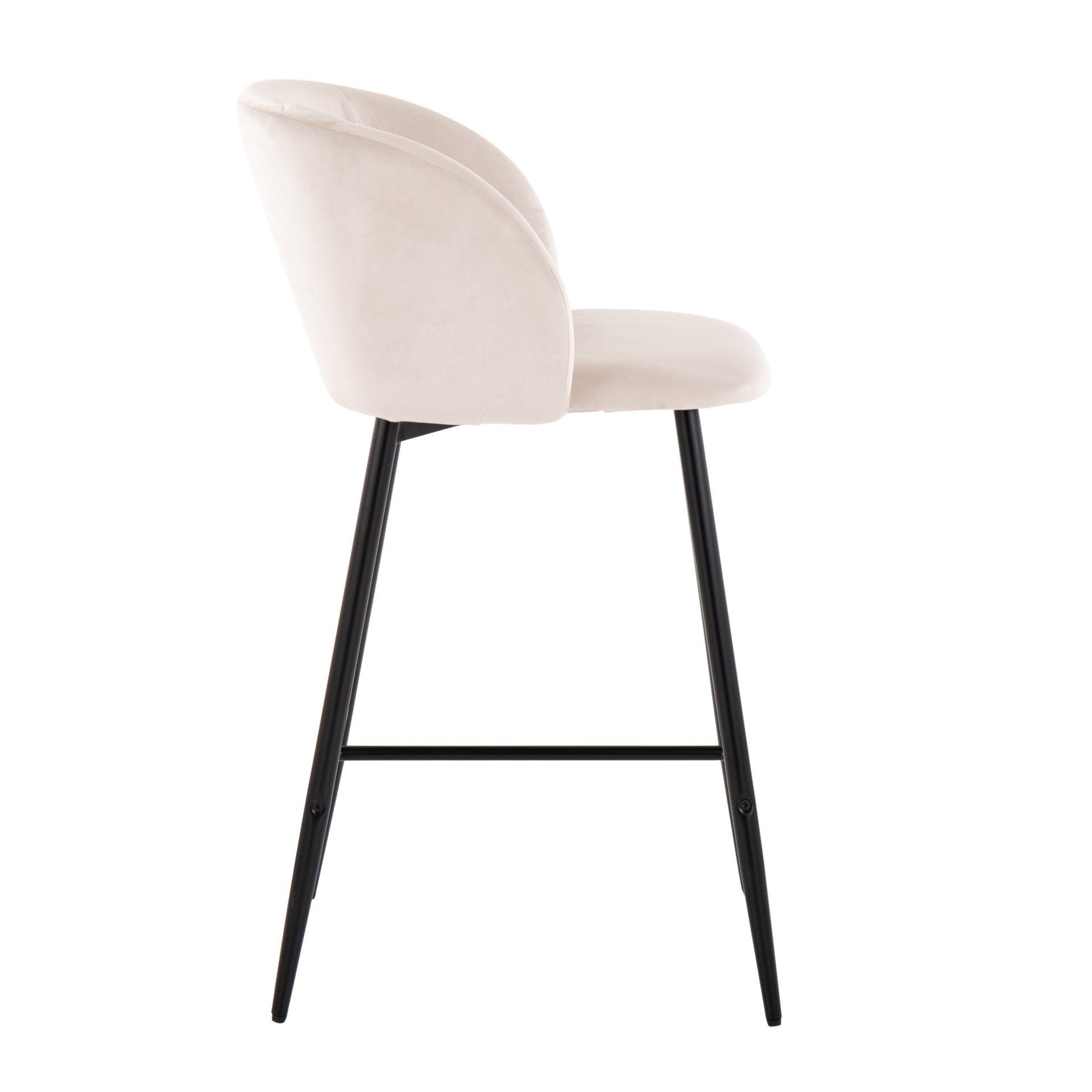 Fran - Contemporary Fixed Height Counter Stool (Set of 2) - Black / Cream - Image 3