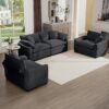 Warm And Cozy Home Theater Style Sofa Set With Soft Cushions - Gray - Image 5