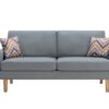 Bahamas - Linen Sofa And Chair Set With 2 Throw Pillows (Set of 2) - Gray - Image 5