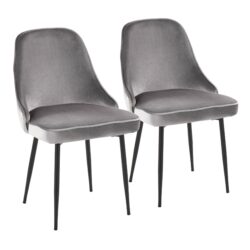 Marcel - Contemporary Dining Chair (Set of 2) - Black / Silver