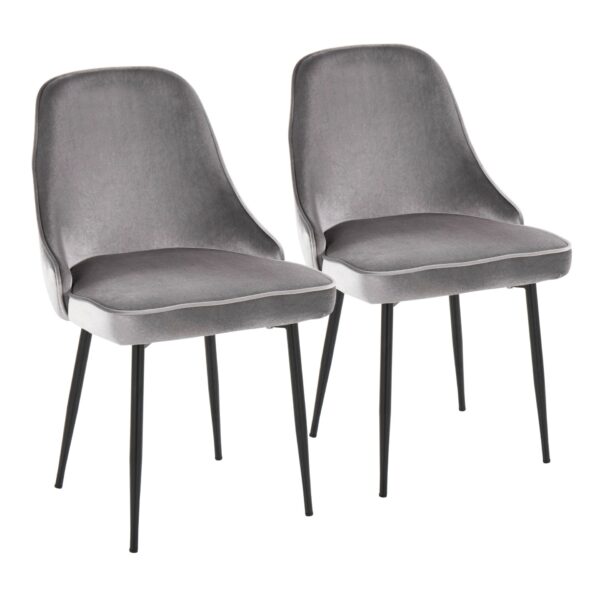 Marcel - Contemporary Dining Chair (Set of 2) - Black / Silver