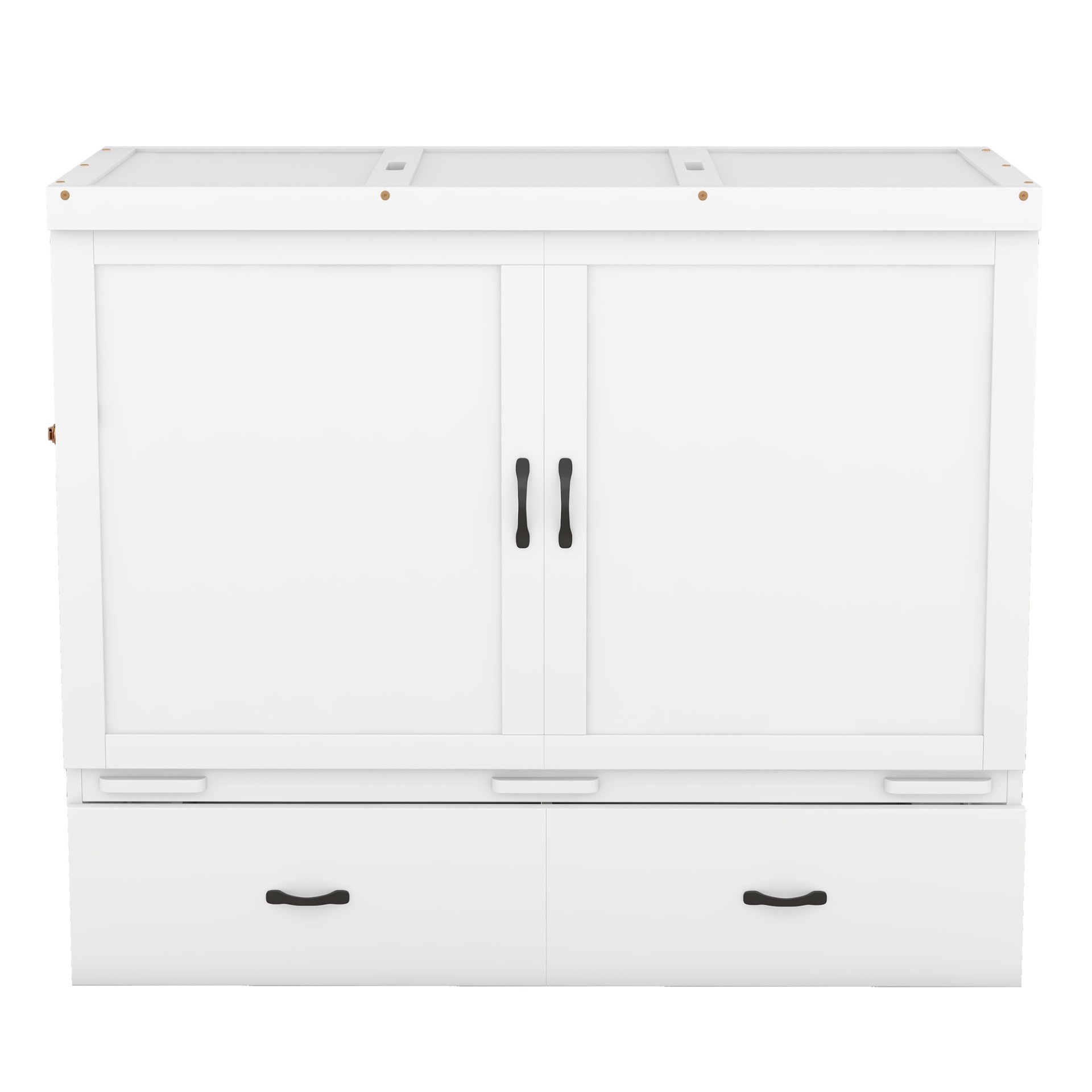 Full Size Murphy Bed With USB Port And A Large Drawer - White - Image 5