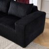 Modern Minimalist Modular Sectional Sofa, L - Shape Upholstered Cloud Couch With Deep Seats, Chaise For Living Room - Black - Image 4