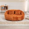 Durable Comfort High Back Bean Bag Sofa Lounger For Adults And Kids, Indoor & Outdoor - Orange - Image 10