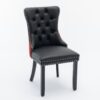 Nikki - Modern, High-End Tufted Solid Wood Contemporary And Velvet Upholstered Dining Chair With Wood Legs Nailhead Trim (Set of 2) - Black / Winered / Burgundy - Image 5