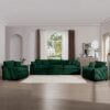 Sophisticated Corduroy Sofa Set With Soft Cushions For Living Rooms And Home Theaters - Green - Image 15