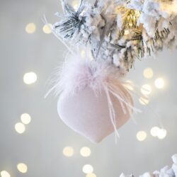 Christmas Ball Ornaments, Glass Decorative Hanging Ball Christmas Tree Ornaments For Holiday Party Decorations (Set of 6) - Pink