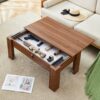 Multi Functional Coffee Table With Password Lock, Suitable For Storing Firearms And Wine - Walnut - Image 4