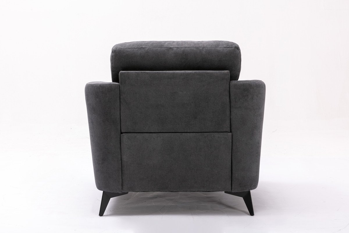 Callie - Woven Fabric Sofa Loveseat Chair Living Room (Set of 3) - Gray - Image 11