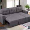 Ashlyn - Reversible Sleeper Sectional Sofa With Storage Chaise, USB Charging Ports nd Pocket - Dark Gray - Image 3