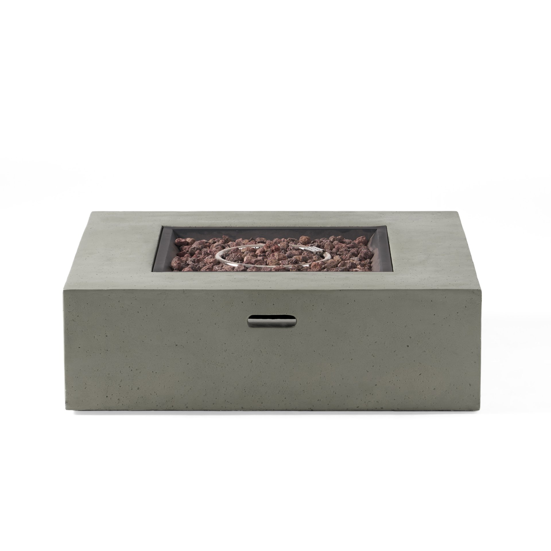Contemporary 50, 000 Btu Square Fire Table With Clean Lines - Light Gray - Image 11