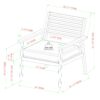 Modern 2 Piece Slat Back Solid Acacia Wood Patio Club Chair Set - Brown - Image 5