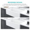 Sink 30" Apron Front Reversible Single Bowl Kitchen Sink With Grid And Strainer - White - Image 8