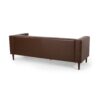 Contemporary 3 Seater Sofa With Tufted Diamond Stitch And Rolled Accent Pillows - Dark Brown - Image 5