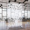 Decorative Freestanding Metal Privacy Screen For Indoor & Outdoor Use - White - Image 12
