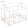 Full Size Bed House Bed Frame With Fence - White - Image 8