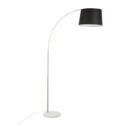 March - Contemporary Floor Lamp - Nickel / Black