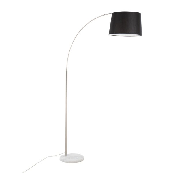 March - Contemporary Floor Lamp - Nickel / Black