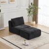 Compressed Sofa, Single Chaise Longue, Movable Ottoman For Living Room - Black - Image 9