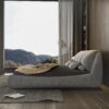 King Size Luxury Upholstered Platform Bed With Oversized Padded Backrest And Solid Wood Frame, Suitable For Multiple Heights Of Mattresses - Gray - Image 5