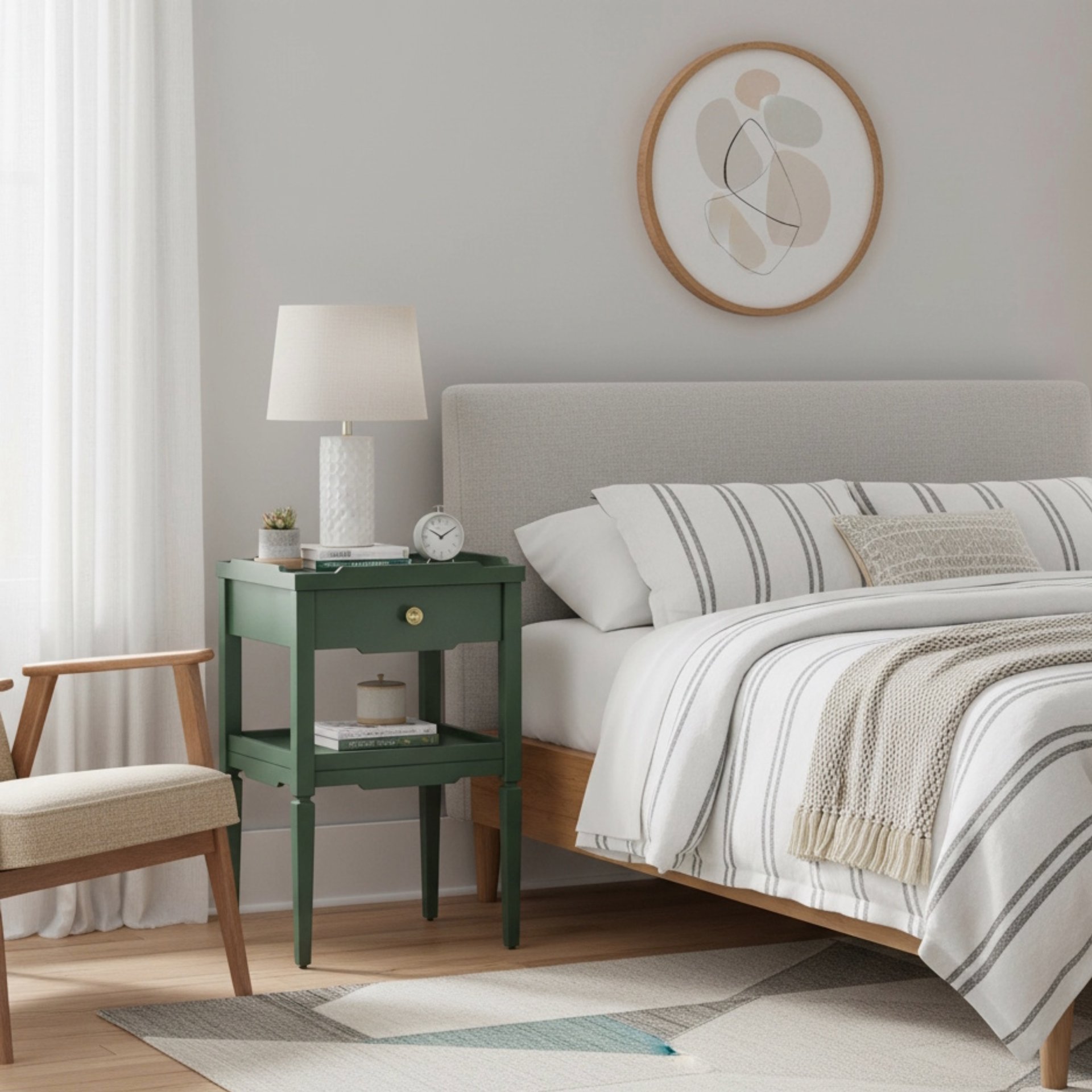 Foley - 1 Drawer Nightstand With Pull - Antique Green - Image 2