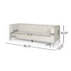 Contemporary 3 Seater Sofa & Button Tufted Design - Beige - Image 3