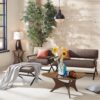 Mid - Century Triangle Wood Coffee Table - Pecan - Image 2