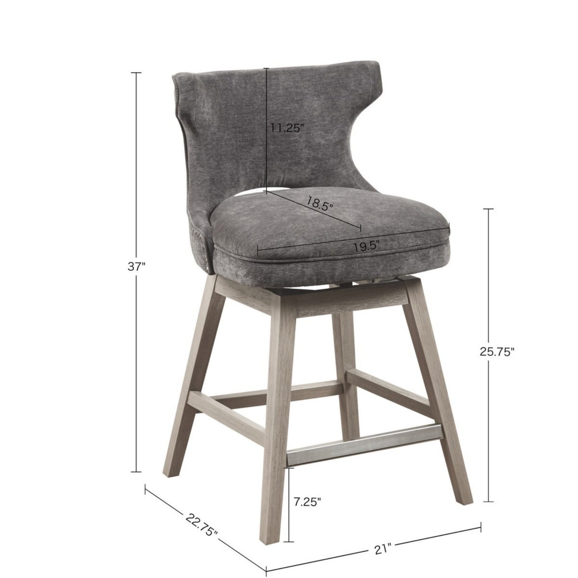 Swivel Counter Stool - Charcoal - Image 3