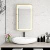 Rectangle Medicine Cabinet Mirror Bathroom Mirror With Storage Wall Mounted Medicine Mirror Cabinet With LED - Gold - Image 2