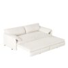 Queen Pull Out Sofa Bed, 3 In 1 Convertible Sleeper Sofa With Side Storage For Living Room - Beige - Image 12