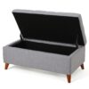Kinetics - Upholstered Storage Ottoman With Lift-Top And Button Tufted Seat - Light Gray - Image 4