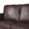 Contemporary 3 Seater Sofa Upholstery And Nailhead Trim - Dark Brown - Image 12