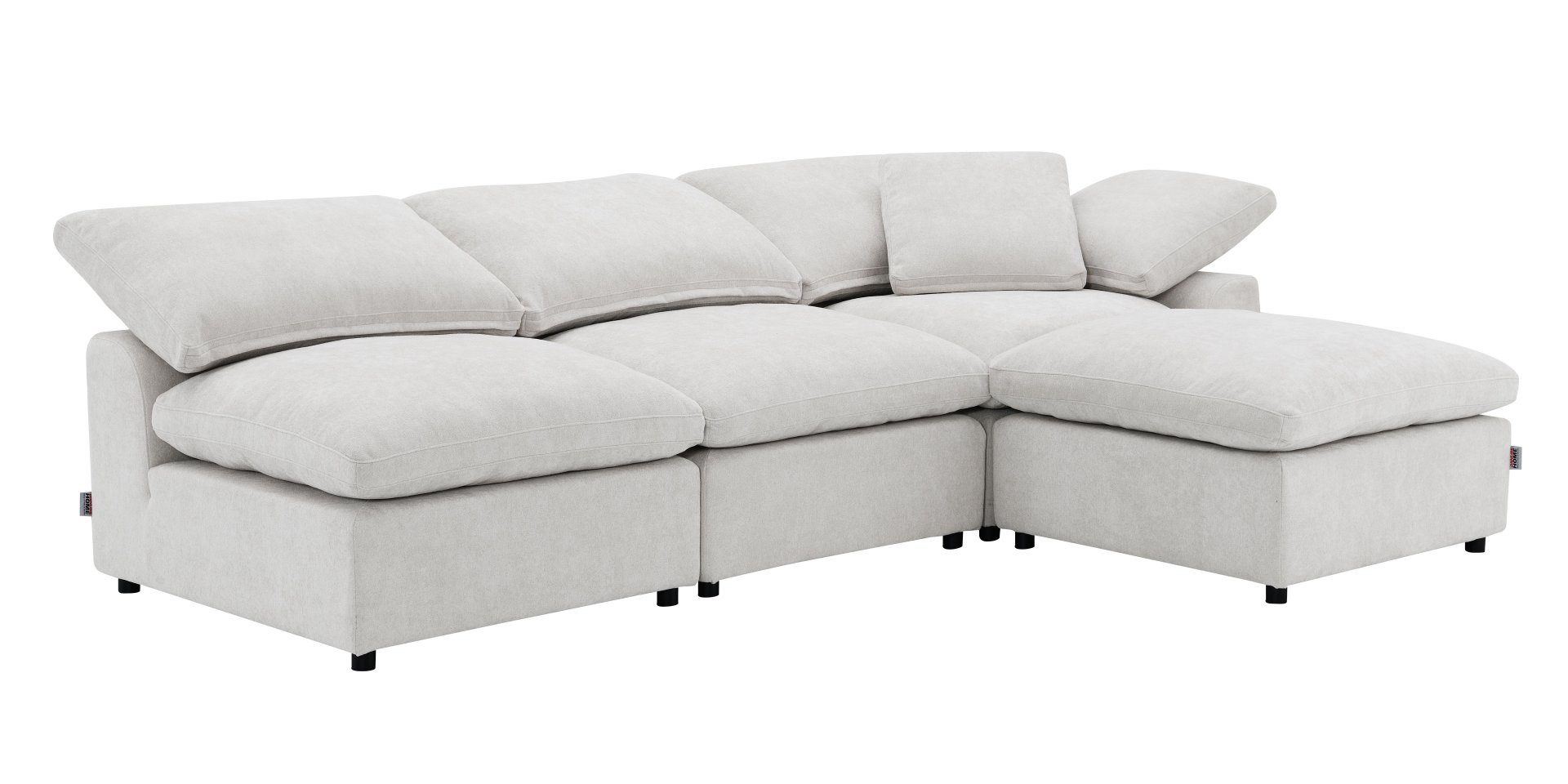 Naveen - 4 Piece Modular Sectional With Ottoman - Ivory - Image 3