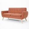 Mid Century Modern Loveseat Sofa With Button Tufted Backrest - Burnt Orange - Image 7