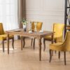 Ultra Side Dining Chair, Thickened Fabric Chairs With Neutrally Toned Solid Wood Legs, Bronze Nail Head (Set of 2) - Golden Yellow - Image 18