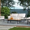 Zara - Dowel Frame Patio Coffee Table With Teak Top - Black / Natural / Teak - Image 3