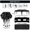 10'X20' Folding Canopy With 6 Removable Sidewalls Outdoor Event Shelter UPF 50+ Gazebo Portable Tents For Parties Beach Camping Wedding Ez Pop Up Canopy - Black - Image 3