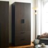 Brook - 2 Door Wood Closet With 2 Drawers And Hanging Bars - Dark Brown - Image 2