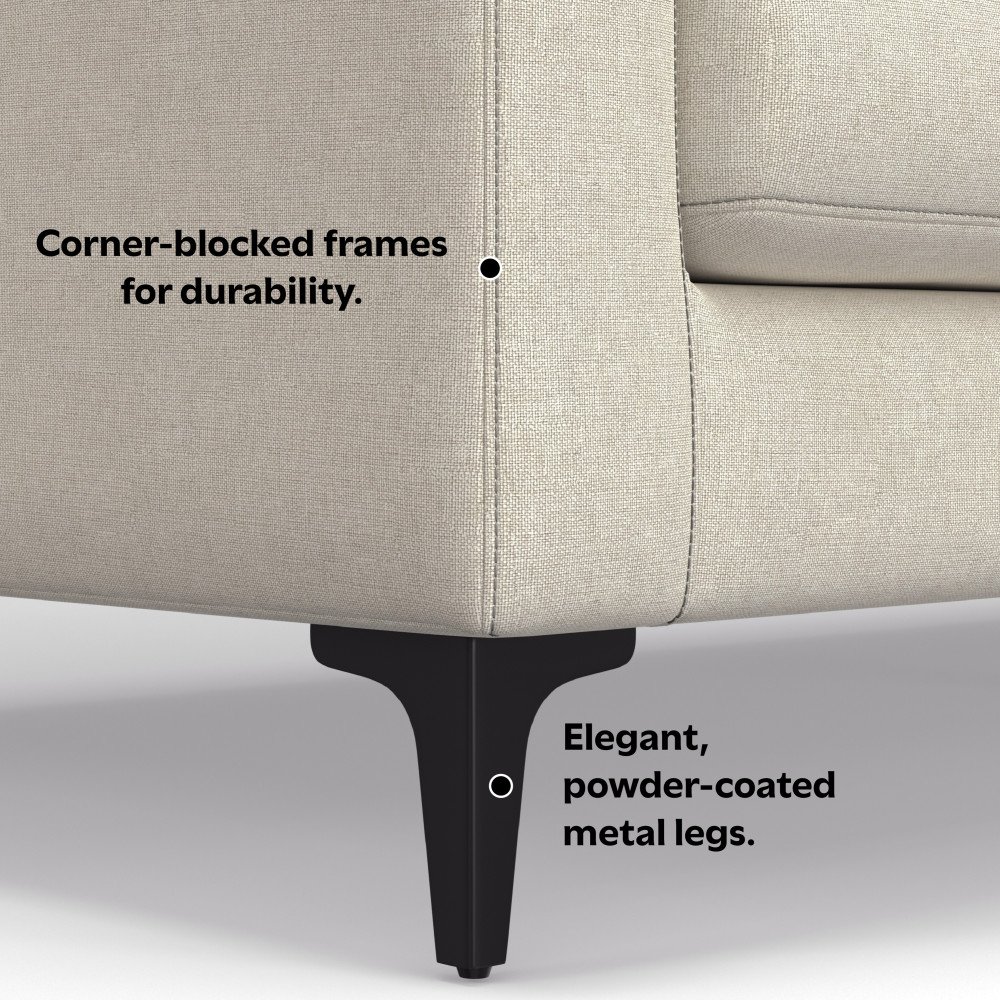 Ava - Mid Century Sofa, Upholstered - Cream - Image 6