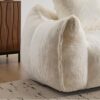 Giant Bean Bag Couch, Ultra Soft Fluffy Loveseat For Living Room Reading Chair With Pillows - White - Image 12