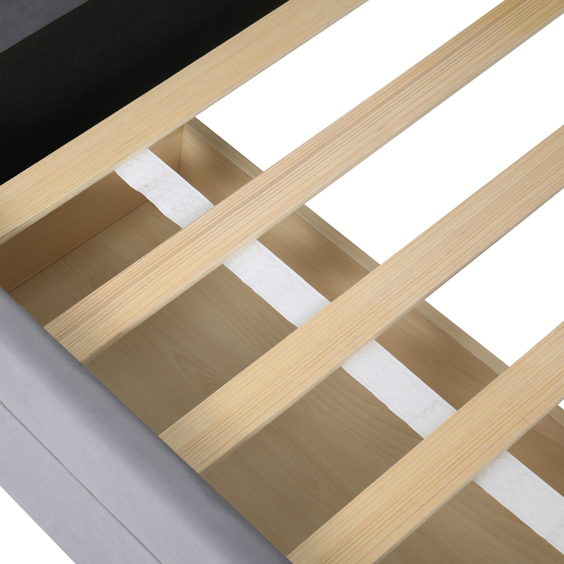 Twin Size Upholstered Platform Bed With Storage Drawers And Headboard - Gray - Image 18