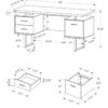 Computer Desk For Home Office, Laptop, Left, Right Set - Up, Storage Drawers, Contemporary & Modern - Cherry - Image 5