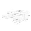 Elegant Chenille Sofa With Storage Seat And Ottoman U Shaped 3 Seater Cylindrical Backrest And Armrests - Camel - Image 9