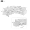 Power Recliner Sectional Sofa Home Theater Reclining Sofa With Two USB Ports, Two Storage Drawers For Living Room - Beige - Image 3