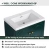 Contemporary Freestanding Bathroom Vanity With White Resin Sink & Soft Close Cabinet Doors - Dark Green - Image 9