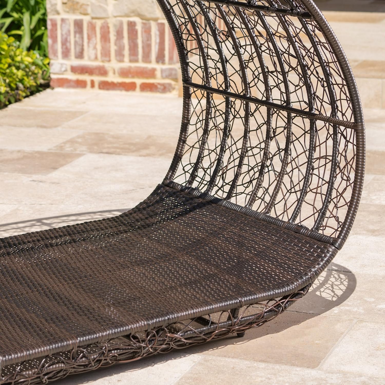Abigal - Outdoor Wicker Daybed With Cushion - Multi Brown / Beige - Image 5