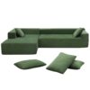 Modular Sectional Living Room Sofa Set, Modern Minimalist Style Couch, Upholstered Sleeper Sofa Salon, 2 Piece Free Combination, L-Shape - Green - Image 7
