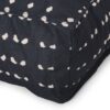 Dalm - Fabric Square Pouf Ottoman With Polystyrene Beads Filling - Dark Blue / White - Image 4