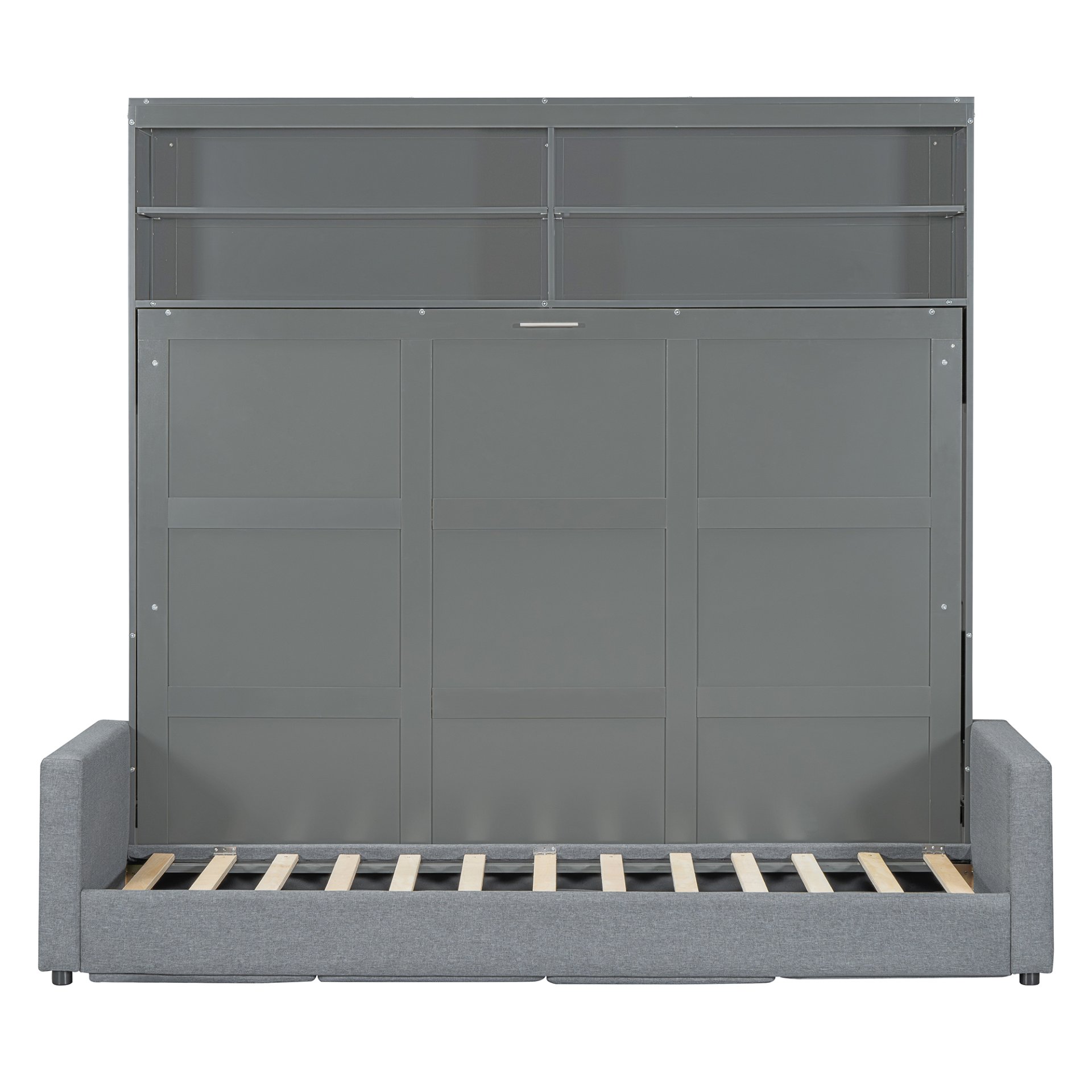 Queen Size Murphy Wall Bed With Sofa - Gray - Image 11
