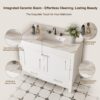 43" Bathroom Vanity, Multi Functional Cabinet With Doors And Drawer - White - Image 6